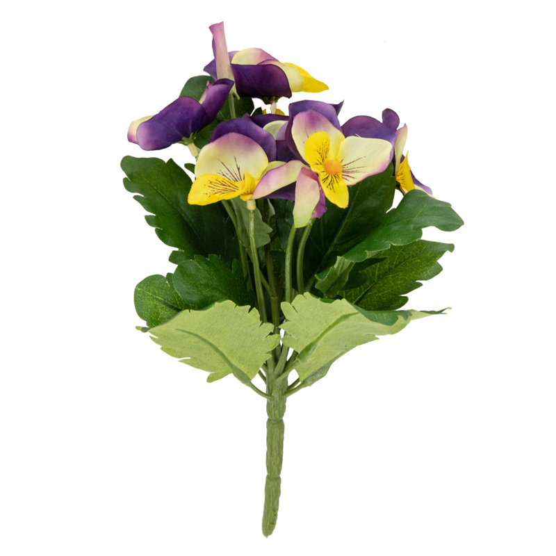 8" Lavender and Yellow Artificial Silk Floral Bouquet