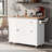 Creg Rolling Mobile Kitchen Island Cart with Drop-Leaf Top, Pull-Out Storage, and Locking Casters-1799096568