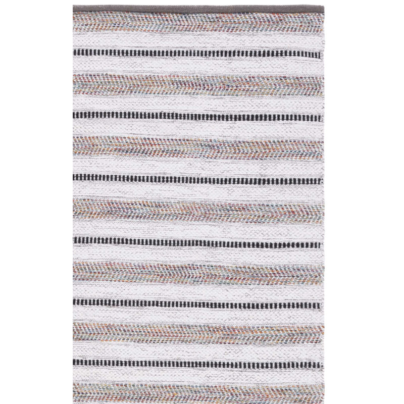 Tapis rayé en coton Borghi Montauk, Rectangle 5 pi x 8 pi