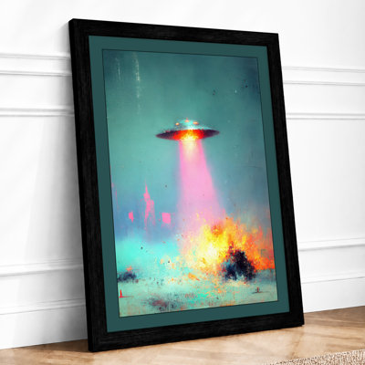 UFO Over Frozen Landscape Science Fiction - Print