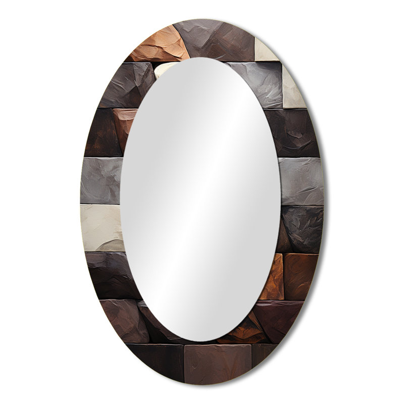 Miroir mural Bean Stone Collage I - Gris, 36 po x 24 po