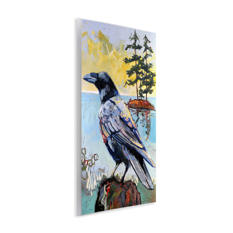  Corbeau dans un paysage moderne, art mural par Adam Swanson, H 15 po x l 10 po