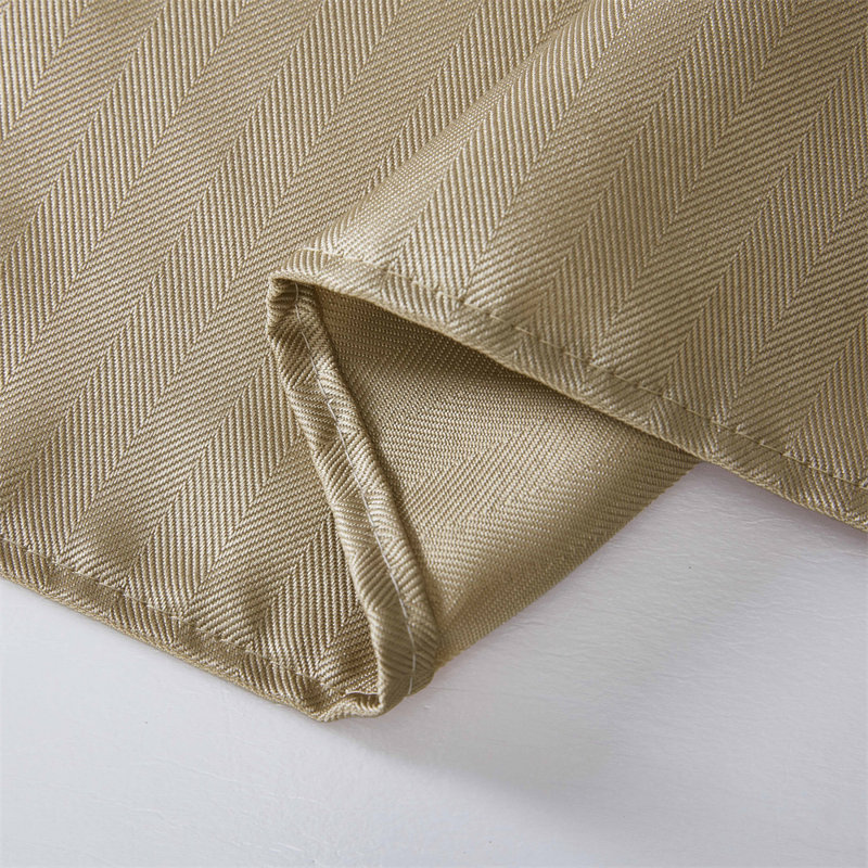 Lincoln Stripe Fabric Tablecloth, 70" Rectangle, Taupe