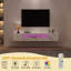 Meuble télé haute brillance avec grand espace de rangement et éclairage à DEL avec télécommande-451491582