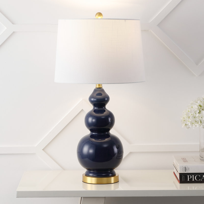 Lampe de table 28 po Erbe, Bleu marine/doré
