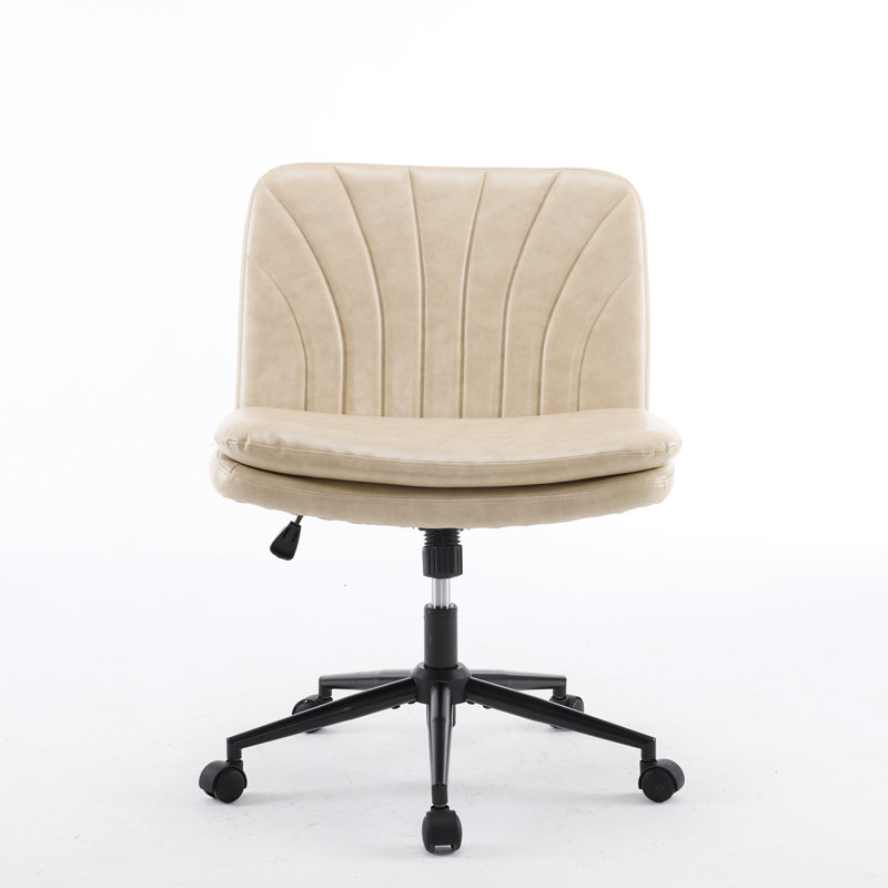 Chaise de bureau l 25,2 po, Ivoire ivoire