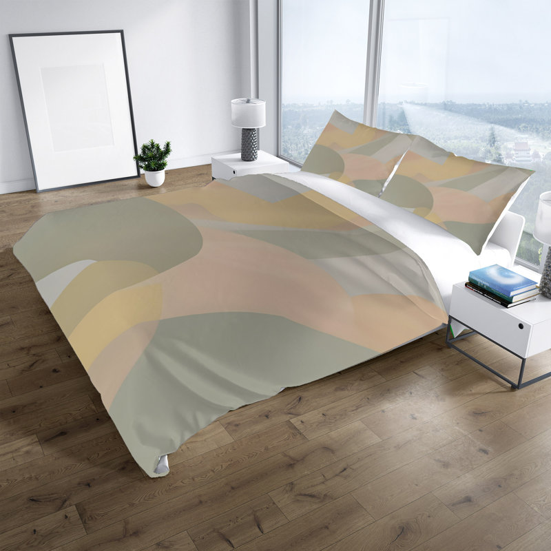Polyester Abstract Duvet Cover, Twin Duvet Cover + 1 Queen Sham