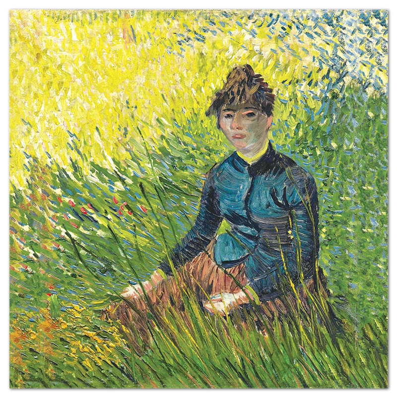 Woman in a Wheat Field by Vincent Van Gogh - Unframed Painting on Glass, 65cm H x 65cm W