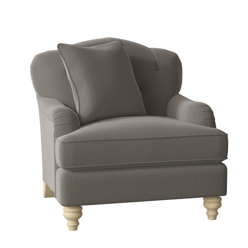 Fauteuil large capitonné 38 po Sullivan, Peyton en sergé performance gris, Manhattan, Non