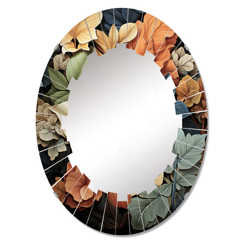 Loyers - Miroir mural floral ovale, 30 po x 20 po