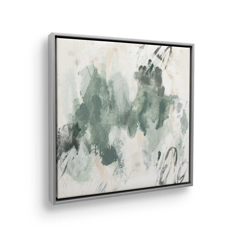 «Verdigris Strokes II» par June Erica Vess, reproduction d'art sur toile, H 36 po x l 36 po, Argent argent