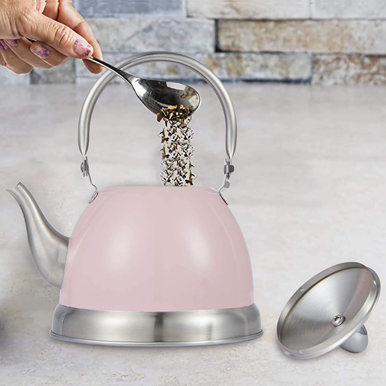 Stainless Steel Teapot Nontoxic Tea Pot Kettle With Filter For Loose Leaves  And Tea Bags