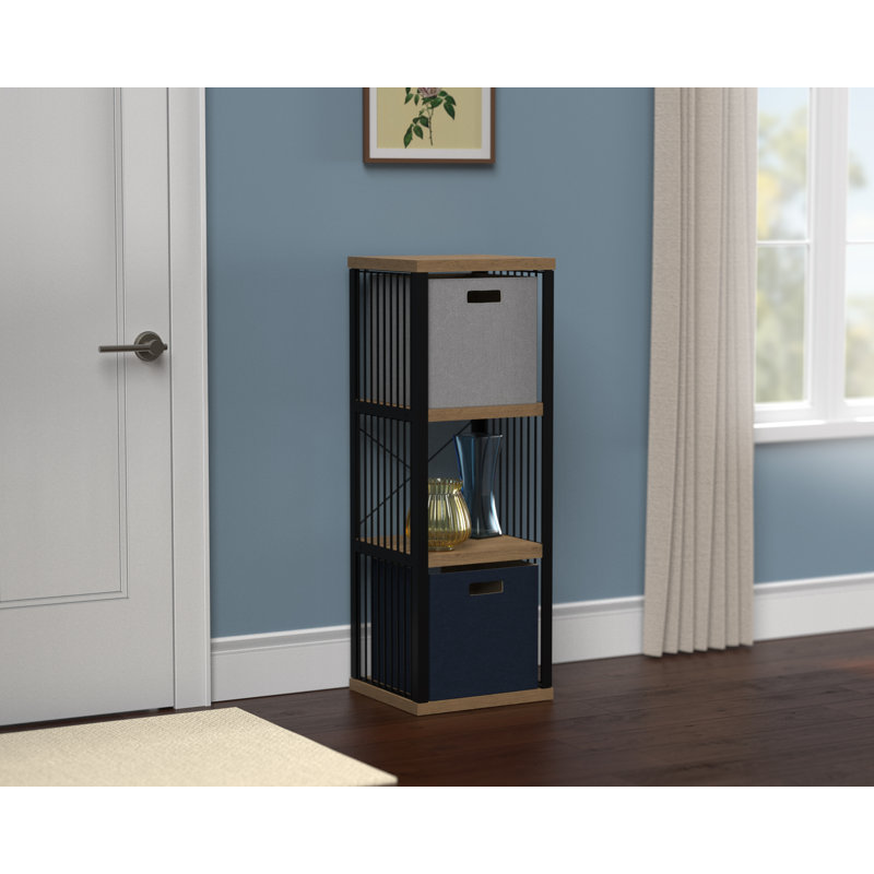 45.24" H x 16.1" W Steel Frame 3-Cube Bookcase, Wheat