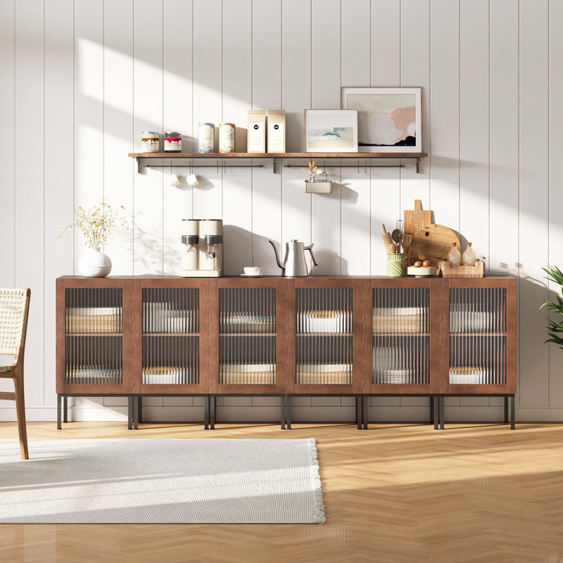 Armoire à vin avec 6 portes, Brun