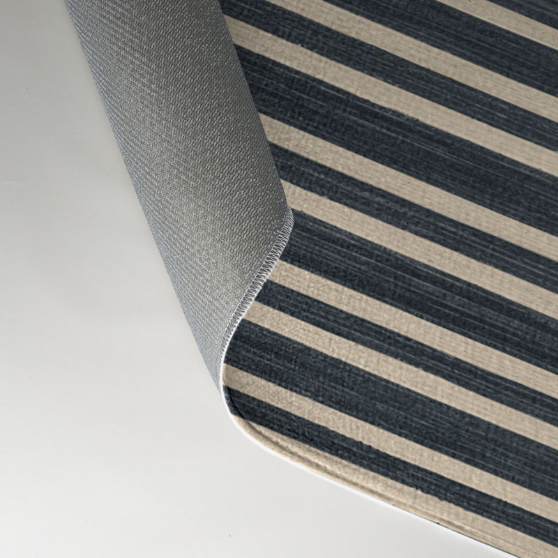 Tapis intérieur / extérieur gris HorizontalStripes, Rectangle 5 pi x 7 pi