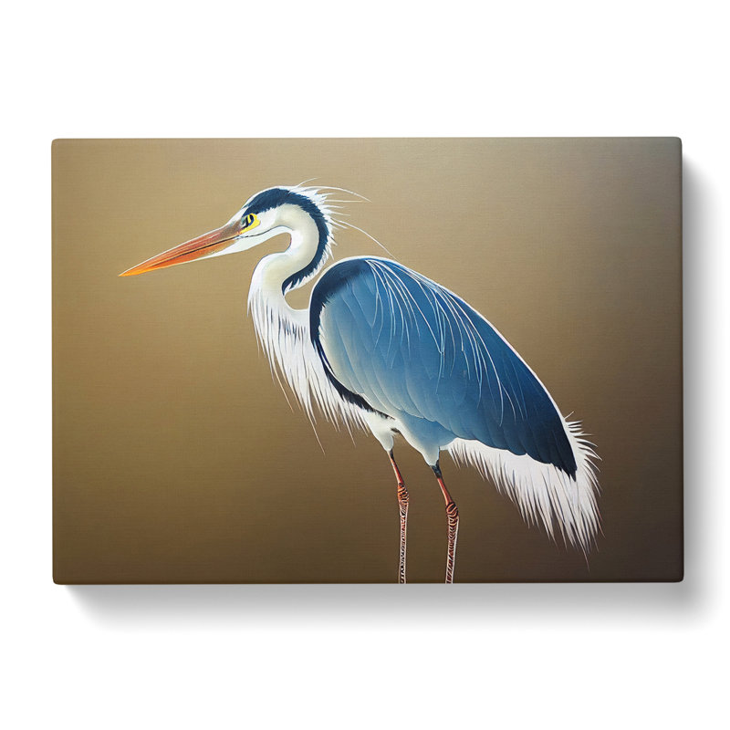 Unbeatable Heron Bird - Wrapped Canvas, 40cm H x 60cm W x 3cm D