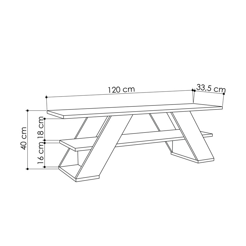 Enrico Modern TV Stand 50" TVs with Open Shelf, Oak