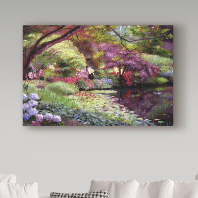 Fellman 'Water Lily Lake' by Acrylic Painting Print on Wrapped Canvas