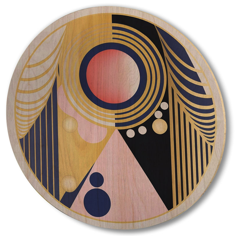 Pink Moon Awakening Art Nouveau II - Unframed Print on Wood, 29" H x 29" W x 1" D
