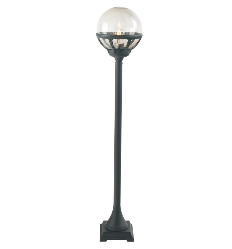 Uckfield Transparent Lamp Post (Full), Black with Smoked Shade