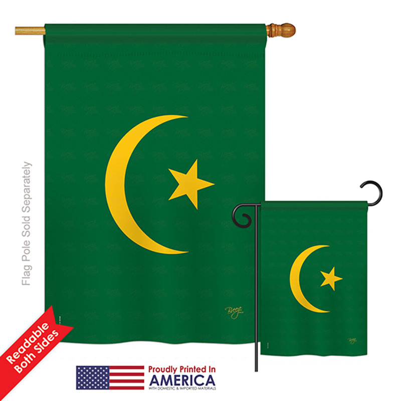 Drapeau de polyester vertical décoratif à 2 côtés mauritanie of the world