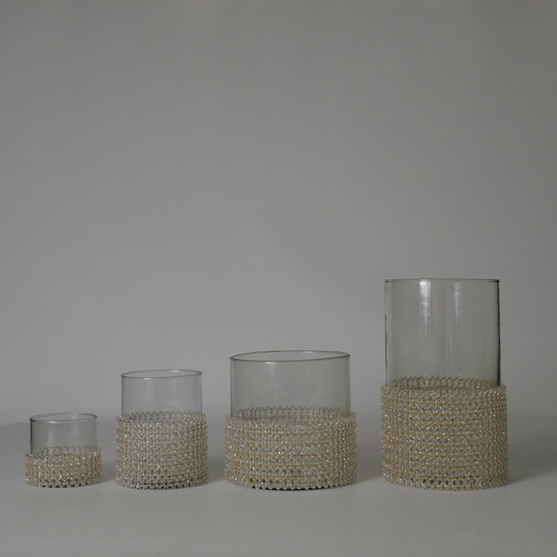Jalinqua Glass Tabletop Votive Holder, 3" H x 3" W x 3" D