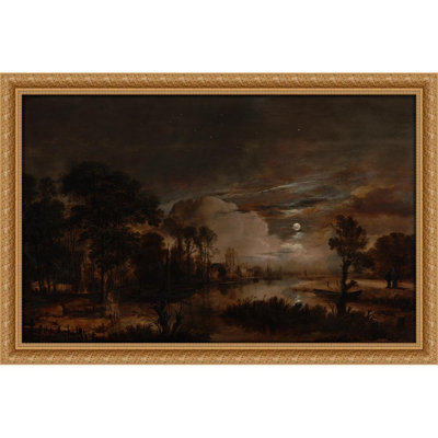 Moonlit Landscape with a View of the New Amstel River and Castle Kostverloren