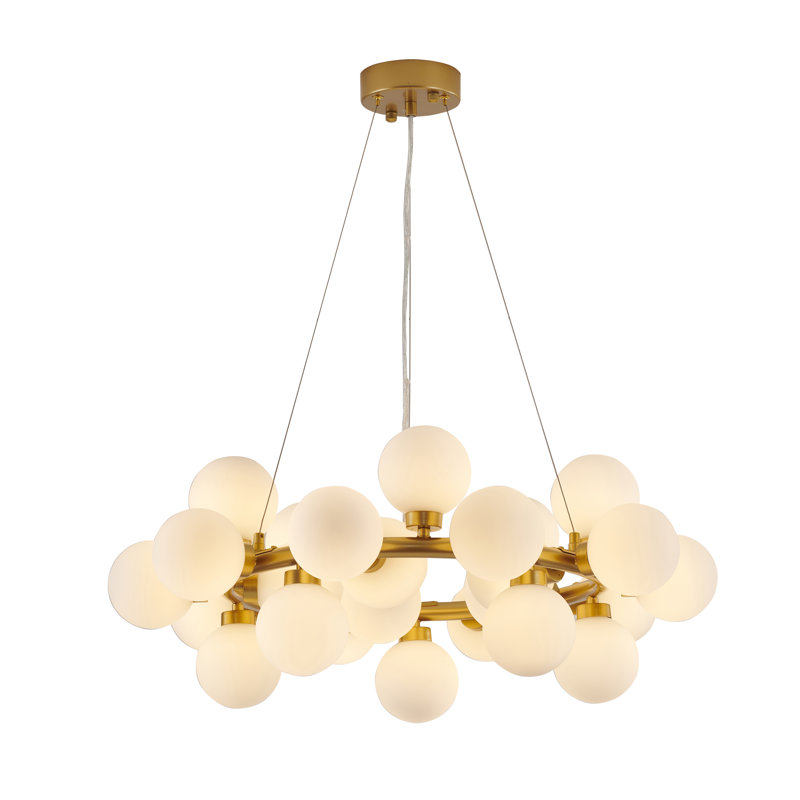 Lustre globe 25 lumières Transitional, Doré