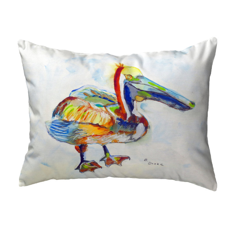 Heathcliff Pelican Pelican Outdoor Rectangular Throw Pillow