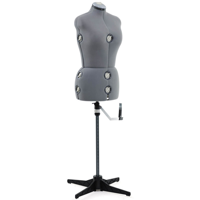 Singer Adjustable Dress Form Fit 10-18 Medium/Large W/360 Degree Hem Guide, Grey