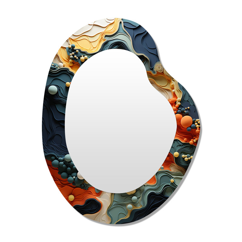Bio Morphism Organic Forms II - Biomorphism Unique Shape Large Mirror, Modern Freeform