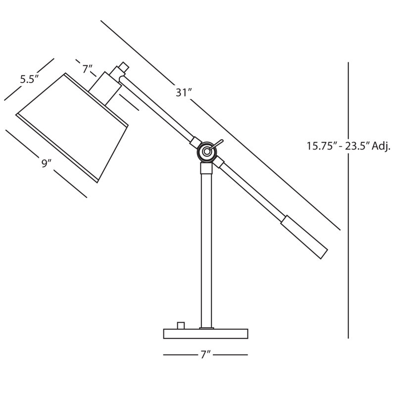 Real Simple Adjustable Metal Architect Lamp Lamp, Deep Bronze Powder Coat