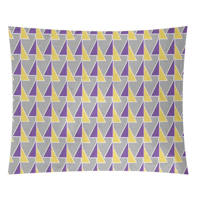 Tapisserie, H 88 po x l 104 po, Mauve/jaune