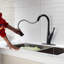 Robinet de cuisine avec douchette extractible, bronze huilé