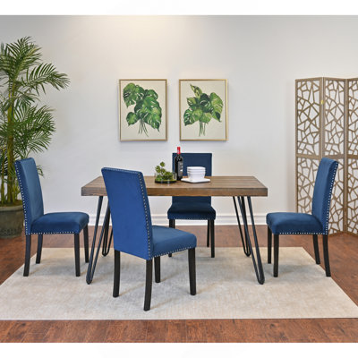 Ensemble de salle à manger 5 pièces Ashpin, table à manger en épingle à cheveux avec 4 chaises, 3 options de couleurs