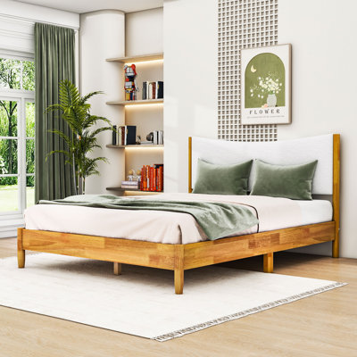 Paryanka Queen Wooden Platform Bed with Upholstered