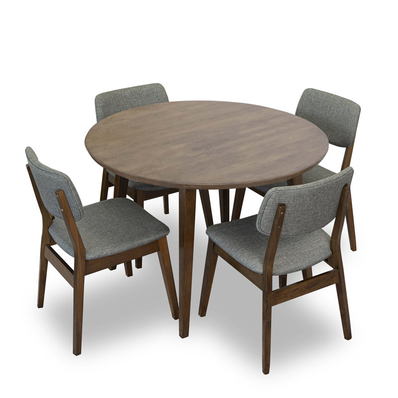 4 - Person Solid Wood Solid Wood Top Four Leg Dining Set, Walnut 