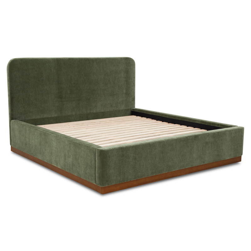 Mantua Velvet Bed With Wood Base, King