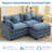 Chenille Upholstered Sectional Sofa Couch with Ottoman-1219246337-1219246340