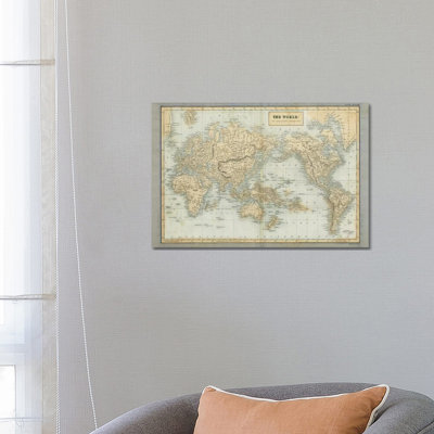 The World Map Neutral by Wild Apple Portfolio - Wrapped Canvas Gallery-Wrapped Canvas Giclée