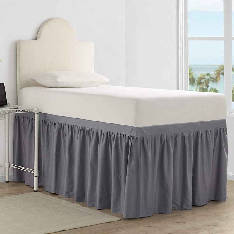 Tailored Wrap Around Bed Skirt, Slate Grey, Twin XL