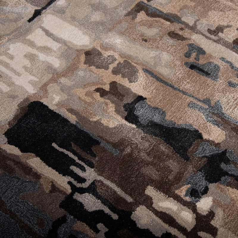 Wool Area Rug with Tencel, Rectangle 8'9" x 11'9"