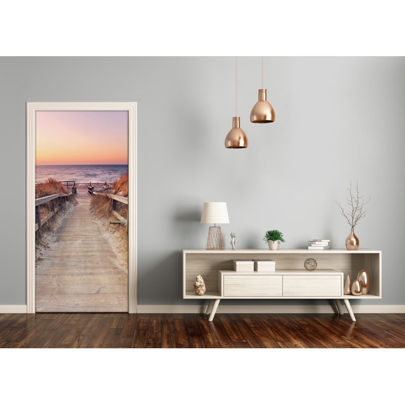 Path To Beach Door Decal