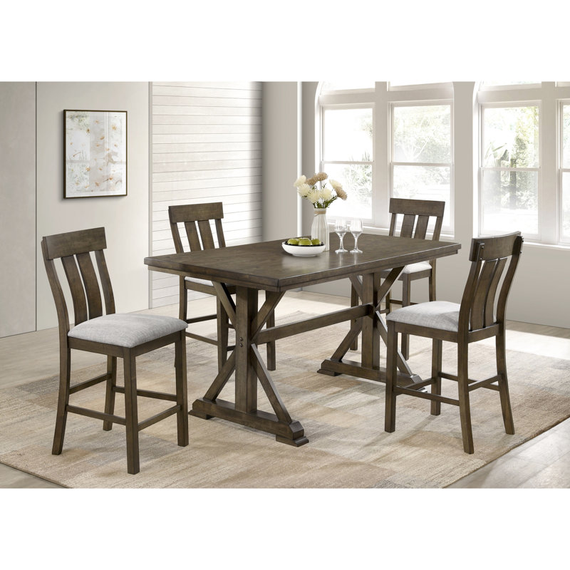 Chaises de salle à manger rembourrées brun rustique 2pc