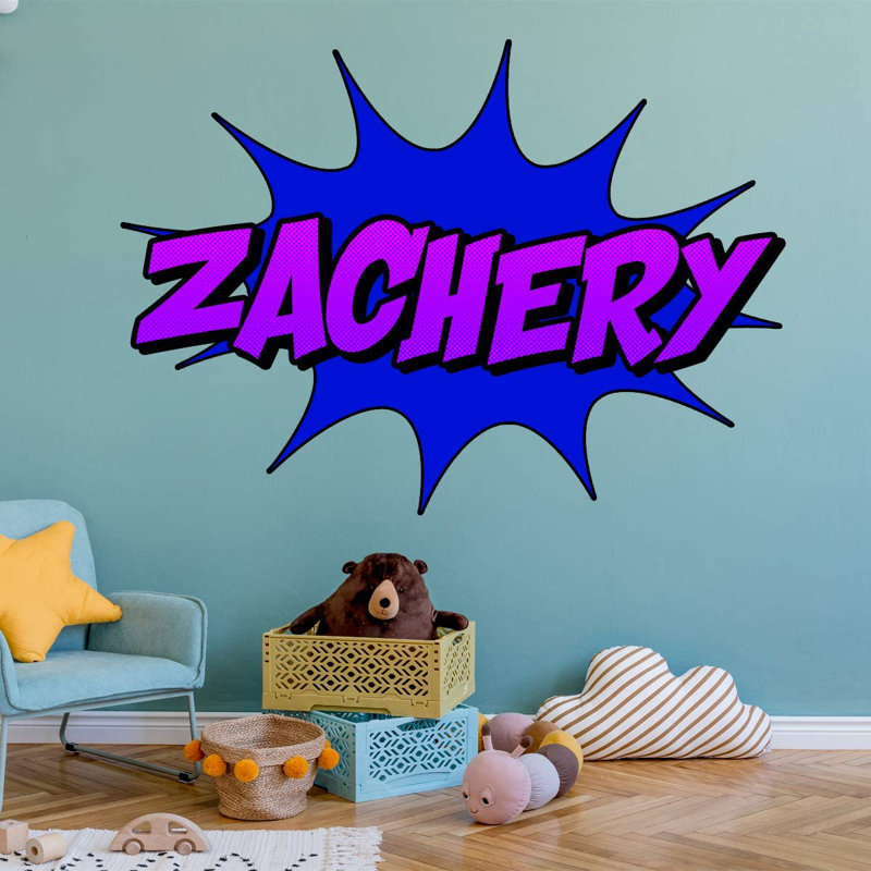 Text & Numbers Non-Wall Damaging Wall Decal, 36" H x 48" W, Blue/Purple