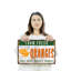 Enseigne de fantaisie en aluminium 12 po x 18 po Farm Fresh Oranges