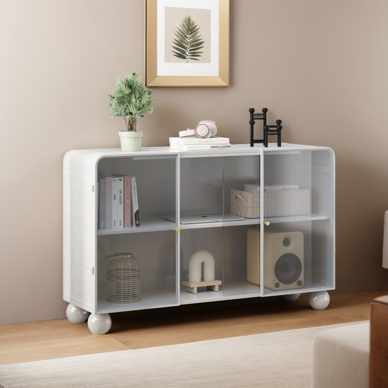 Armoire de rangement en verre du plancher au plafond, Blanc