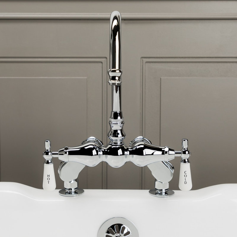 2 Handle Deck Clawfoot Tub Faucet, Chrome