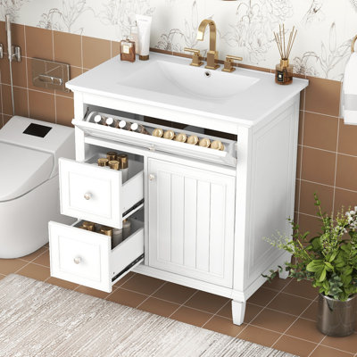 Meuble-lavabo de 30 po avec lavabo et rangement réglable