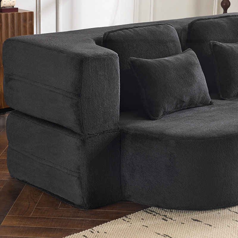 Canapé en futon chenille, Noir